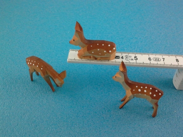 Rehkitze 3,5 cm  -  3-er Gruppe